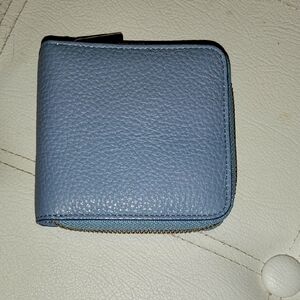 Cuyana Small Blue Leather Wallet